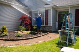 man with hose